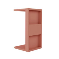 Manhattan Comfort 13LC2 Marine Modern End Table with Magazine Shelf in Ceramic Pink